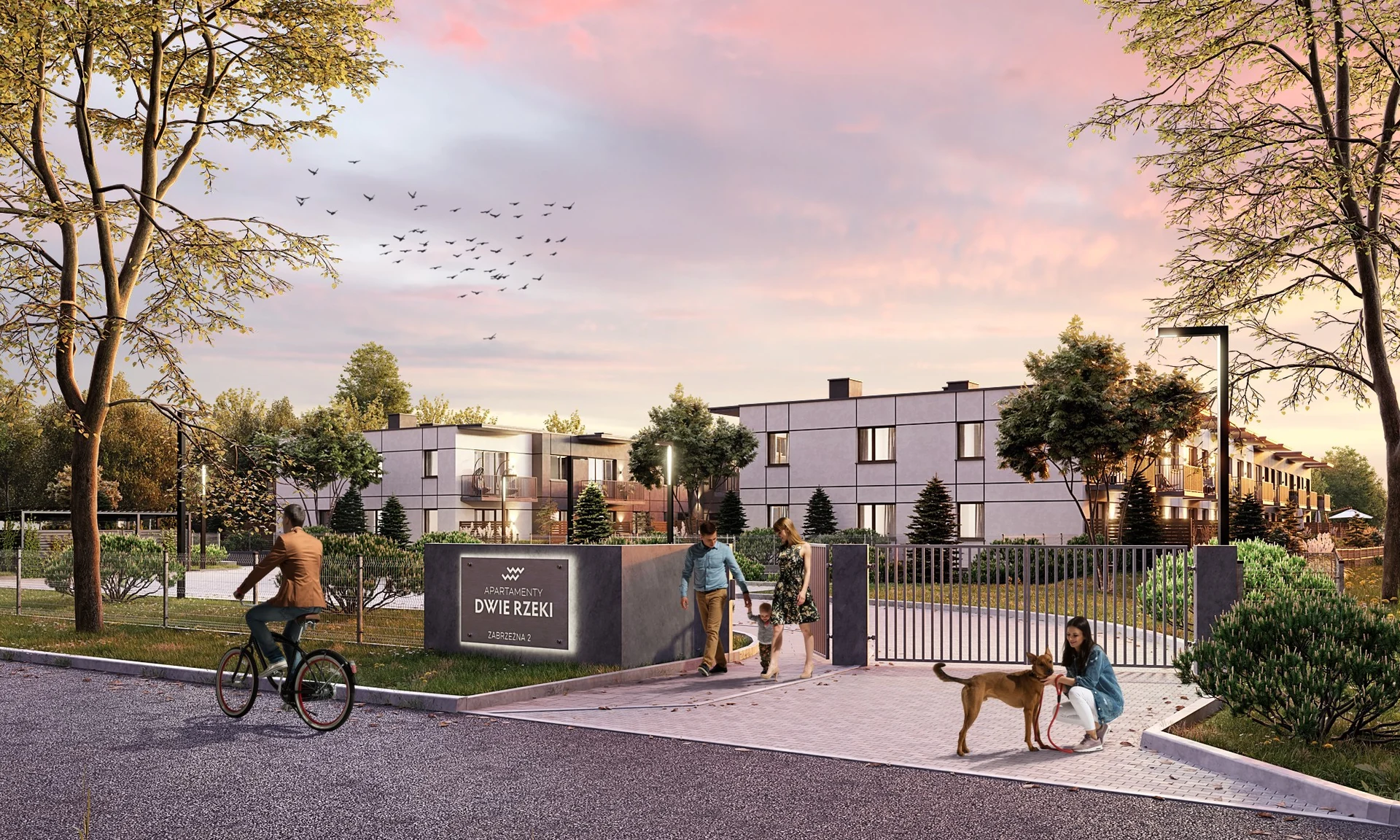 Apartamenty Dwie Rzeki - detal wejścia na osiedle